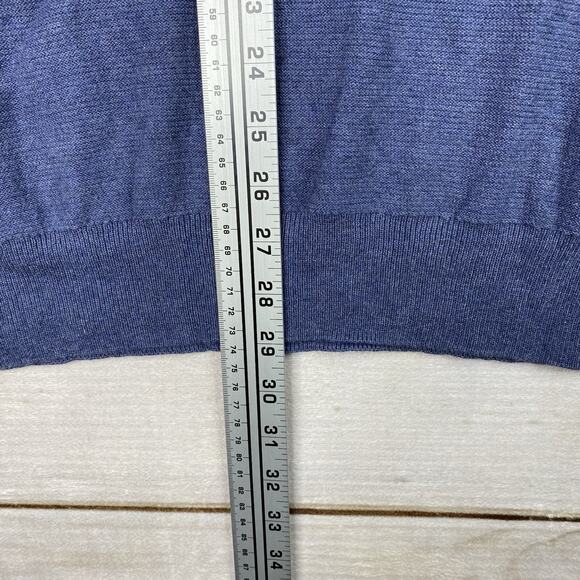 Lachlan Sweater Mens L Blue British Inspired V Neck Pullover 100% Cotton NWT - Picture 5 of 8